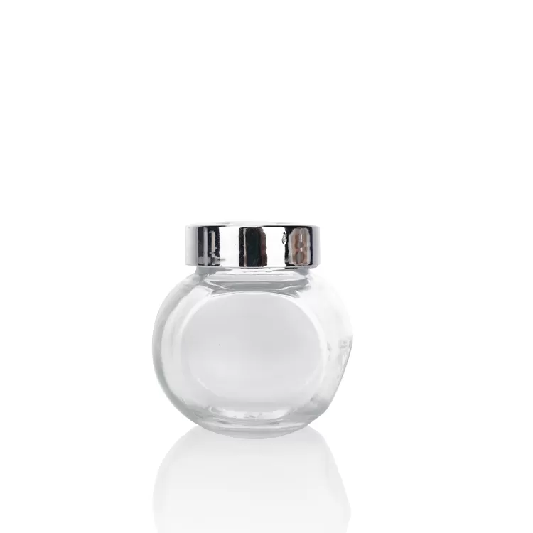 flat drum glass jar