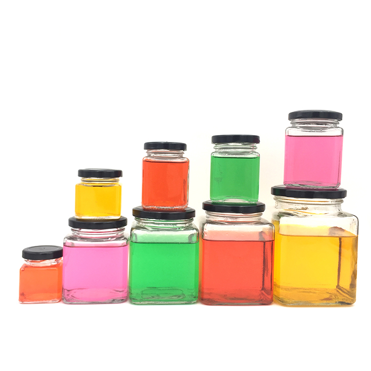 glass square food jar