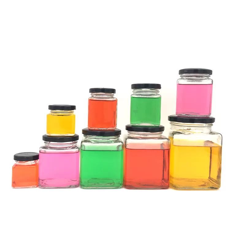 glass square food jar