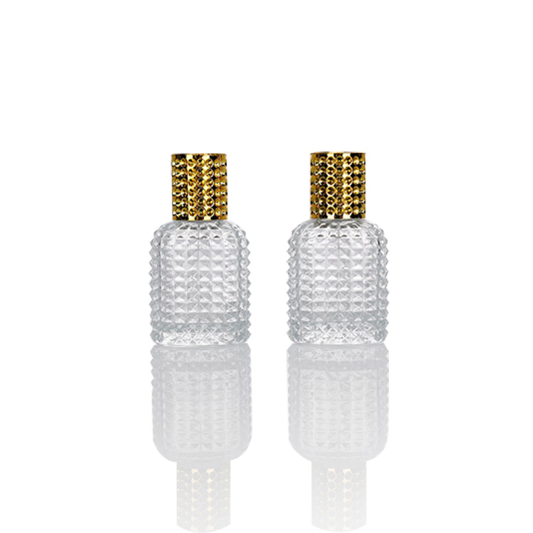 China 30ml Diamond Glass Perfume Bottle with Gold Cap Factory & Wholesaler | Glint Featured Image