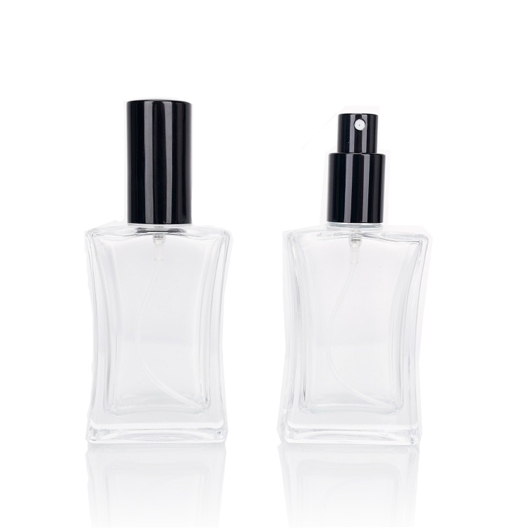 China 50ml Flat Clear Refillable Perfume Glass Bottle Factory & Wholesaler | Glint Featured Image