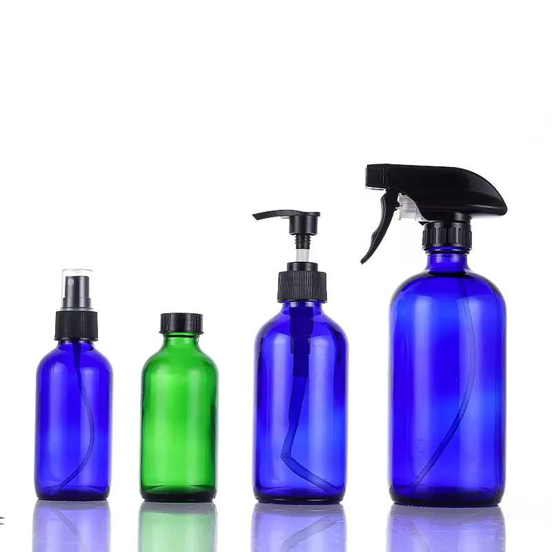 China 120ml Blue Color Boston Glass Bottle with Cap Factory & Wholesaler | Glint Featured Image