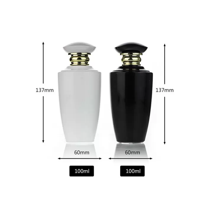 100 ml baltos ir juodos spalvos kvepalų stiklo butelis | „Glint“ rodomas vaizdas