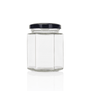 380ml Hexagonal Shape Glass Honey Jar