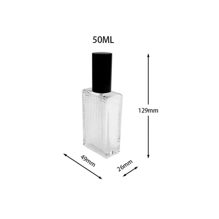 China 50ml Diamond Flat Screw Spray Atomizer Glass Bottle Factory & Wholesaler | Glint Featured Image