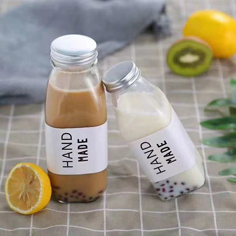 China 500ml 16oz Square Glass Juice Bottle with Anti-theft Cover Factory & Wholesaler | Glint Featured Image