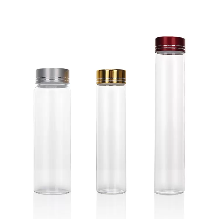 China 60 ml Glass Tube Vials Bottle with Gold Aluminum Cap Factory & Wholesaler | Glint Featured Image