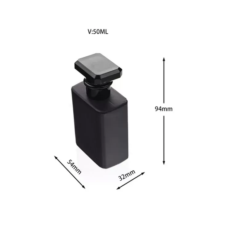 China 50ml Flat Black Matte Perfume Glass Bottle Factory & Wholesaler | Glint Featured Image