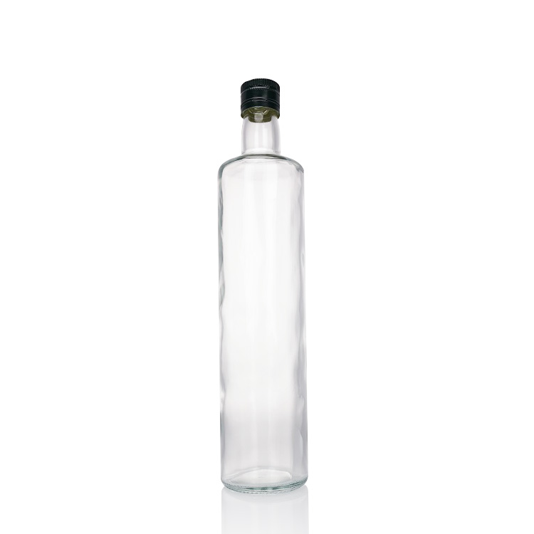 16 oz klar rund oliven oli glasflaske