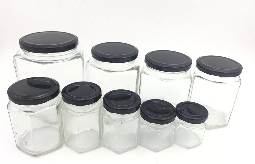 China 380ml Hexagonal Shape Glass Honey Jar Factory & Wholesaler | Glint Featured Image