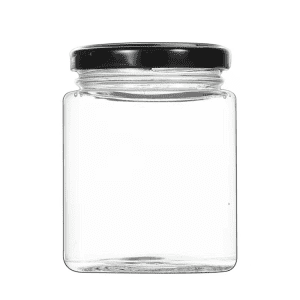 280ml Square Glass Food Storage Jar with Metal Lid