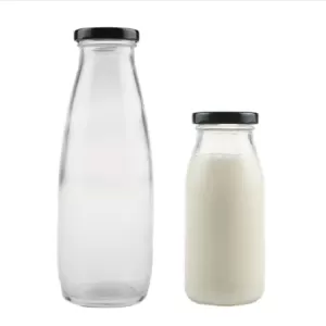 1000ml Milk Glass Bottle with Screw Metal Lid