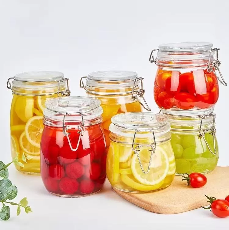 Kina 1500 ml stor glasopbevaringskrukke med sving top cap fabrik og grossist | Glint featured billede