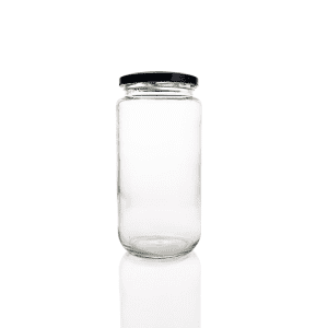 1000 ml glas pickles flaske med black metal låg
