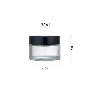 30 ml klar ansigtscreme glaskrukke med skruet dæk