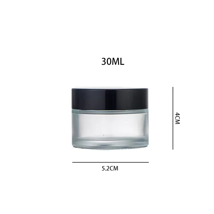 30 ml klar ansigtscreme glaskrukke med skruet dæk