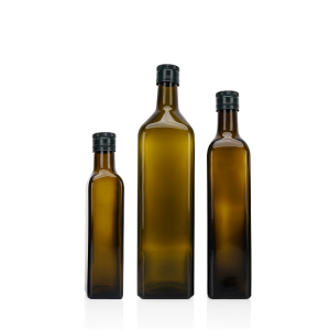 750ml 25oz Square Brown Recycle Oil Glass Bottle