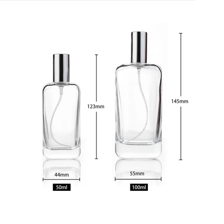 China Luxury 100ml Spray Flat Square Glass Bottle Factory & Wholesaler | Glint Featured Image