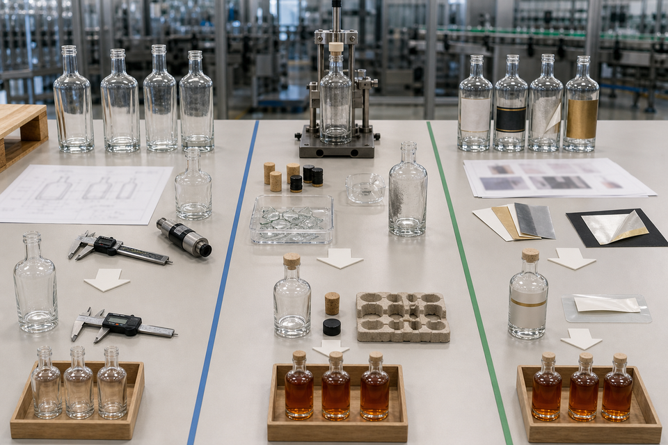 Troubleshooting flowchart for Glass Liquor Bottles procurement, filling, and decoration problems