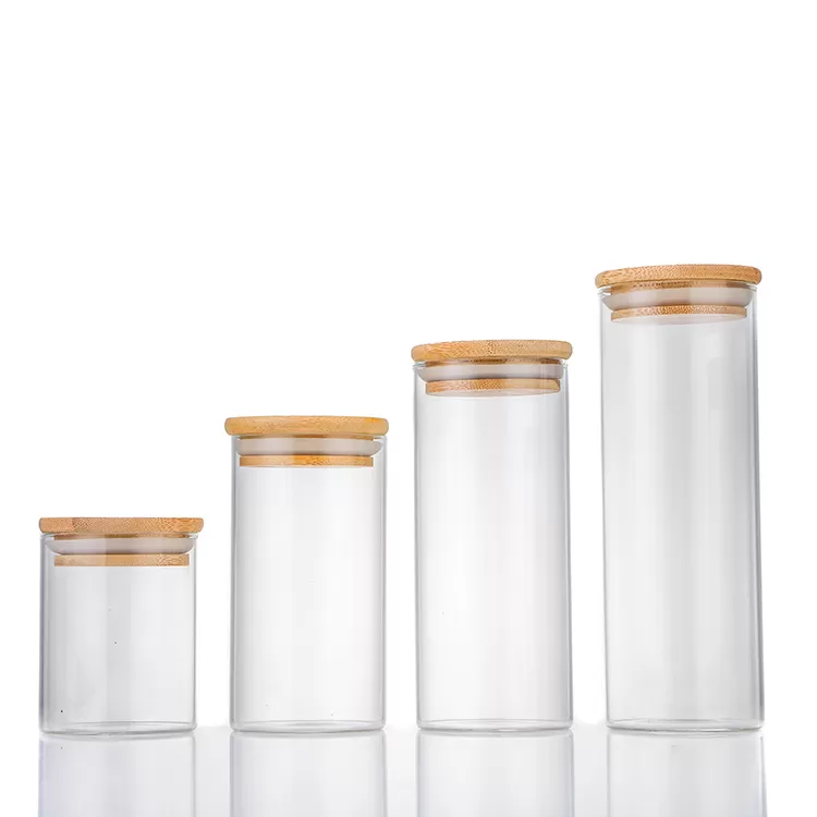 Kitchen Use High Boronsilicon Transparent Glass Storage Jar