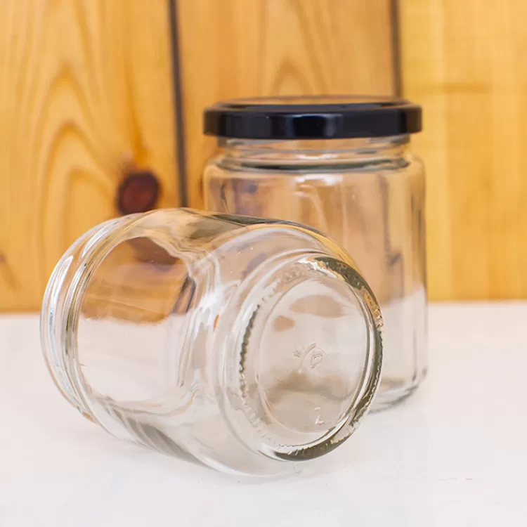 China 195ml Round Glass Jam Pickles Jar with Black Metal Lid Factory & Wholesaler | Glint Featured Image